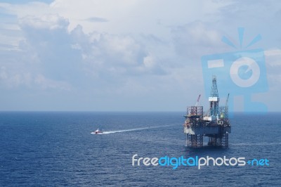 Jack Up Oil Drilling Rig Stock Photo