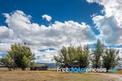 Jackson, Wyoming/usa - October 1 : View Of Mormon Row Near Jacks… Stock Photo