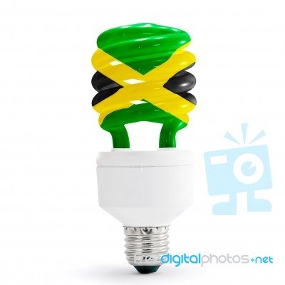 Jamaica Flag On Lamp Stock Photo