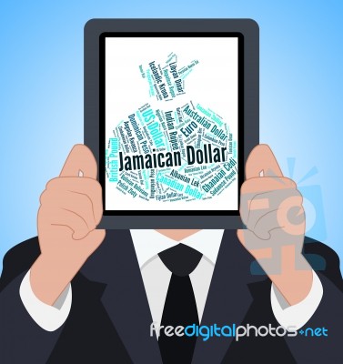 Jamaican Dollar Shows Foreign Exchange And Dollars Stock Image