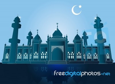 Jamiah Mosque In Pattani, Thailand,  Illustration Stock Image