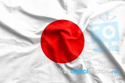 Japan Flag Cotton Texture Stock Photo