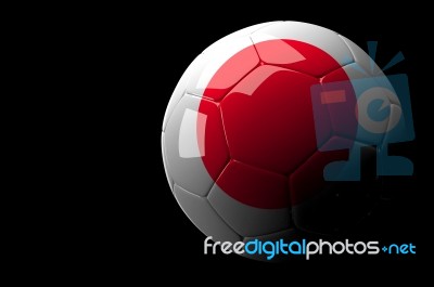 Japan Flag Soccer Ball Isolated Dark Background Stock Image