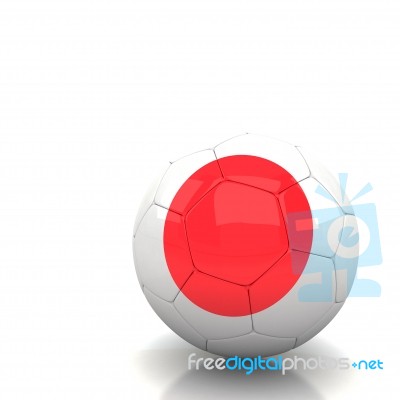 Japan Flag Soccer Ball Isolated White Background Stock Image