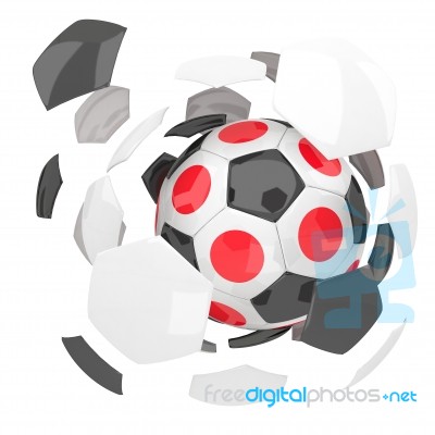 Japan Flag Soccer Ball Isolated White Background Stock Image