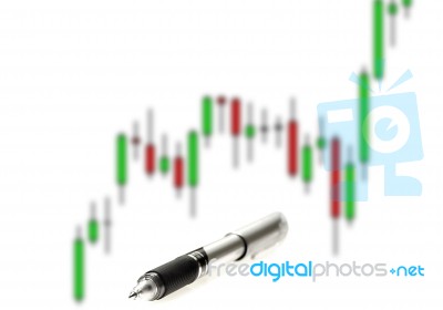 Japanese Candlestick Chart Stock Photo