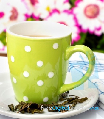 Japanese Green Tea Indicates Drinks Healthy And Drink Stock Photo