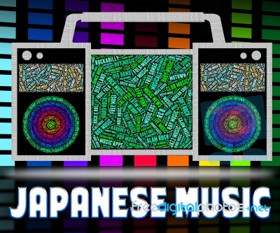 Japanese Music Represents Sound Tracks And Acoustic Stock Image