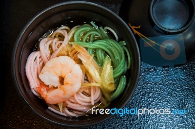 Japanese Prawn Noodle Soup Stock Photo