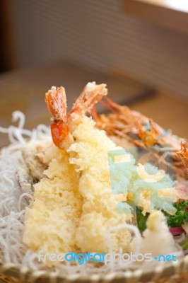 Japanese Style Tempura Shrimps Stock Photo