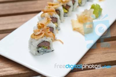 Japanese Sushi Rolls Maki Sushi Stock Photo