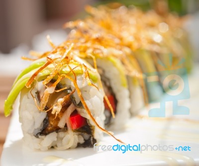 Japanese Sushi Rolls Maki Sushi Stock Photo