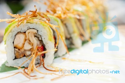 Japanese Sushi Rolls Maki Sushi Stock Photo