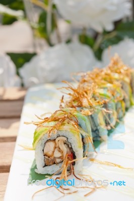 Japanese Sushi Rolls Maki Sushi Stock Photo