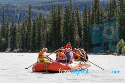 Jasper, Alberta/canada - August 9 : Whitewater Rafting On The At… Stock Photo
