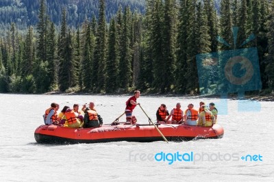 Jasper, Alberta/canada - August 9 : Whitewater Rafting On The At… Stock Photo