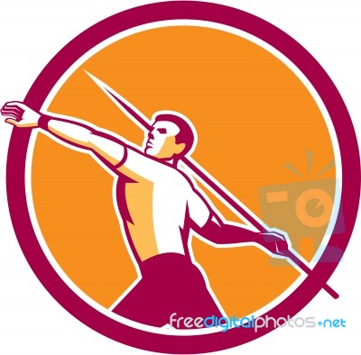 Javelin Throw Track And Field Athlete Circle Stock Image