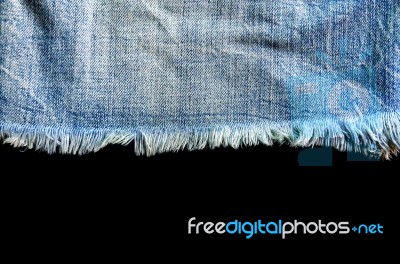 Jeans Lack On The Black Background For Isolate Stock Photo