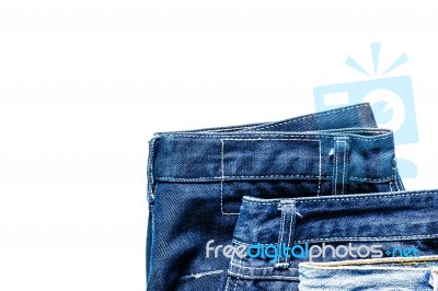 Jeans On White Background Stock Photo