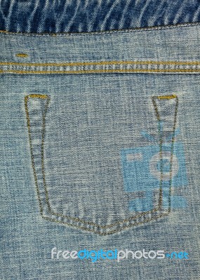 Jeans Pocket Seam Inside Texture Stock Photo