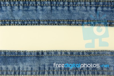 Jeans With Stitch Background Stock Photo