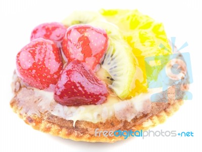 Jelly Cake With Fruits Stock Photo