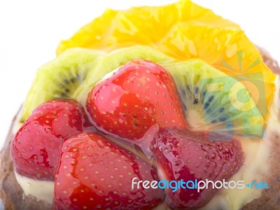 Jelly Cake With Fruits Stock Photo