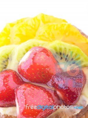 Jelly Cake With Fruits Stock Photo