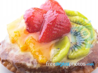 Jelly Cake With Fruits Stock Photo