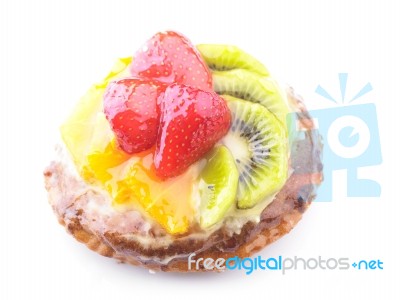 Jelly Cake With Fruits Stock Photo