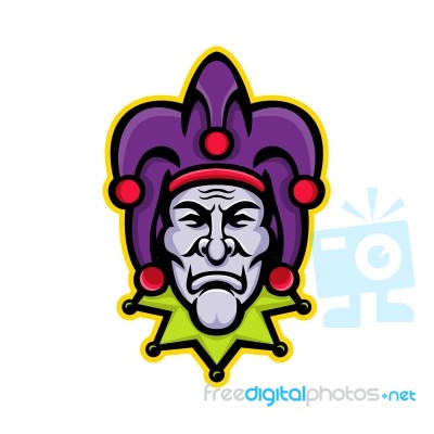 Jester Head Mascot Stock Image