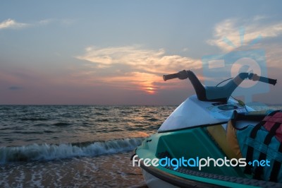 Jetski  On A Beach Stock Photo