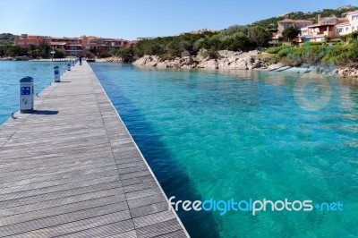 Jetty At Porto Cervo Stock Photo