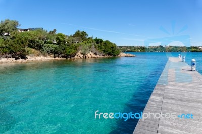 Jetty At Porto Cervo Stock Photo