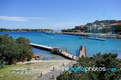 Jetty At Porto Cervo Stock Photo