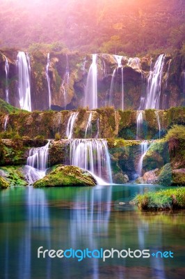 Jiulong Waterfall In Luoping, China Stock Photo