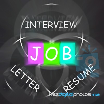 Job On Blackboard Displays Work Interview Or Resume Stock Image