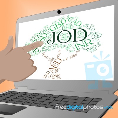 Jod Currency Indicates Worldwide Trading And Banknote Stock Image