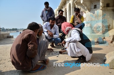 Jodhpur, India - January 1, 2015: Indian Men Play Traditional St… Stock Photo