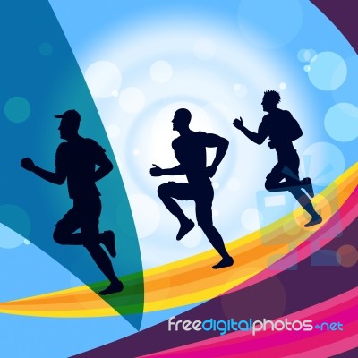 Jogging Exercise Represents Get Fit And Jogger Stock Image