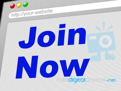 Join Now Shows At This Time And Application Stock Image