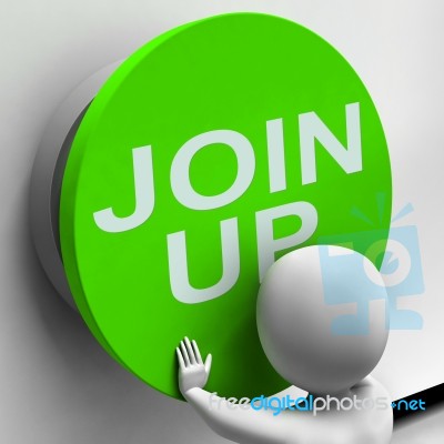 Join Up Button Means Subscribe Or Become A Member Stock Image