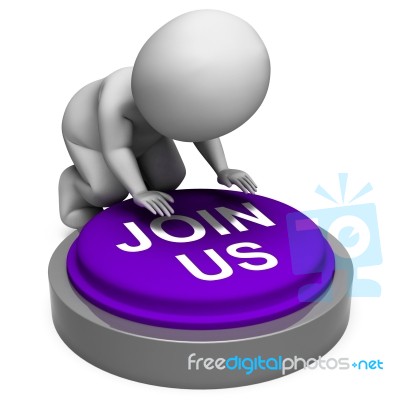 Join Us Button Means Club Registration Or Membership Stock Image