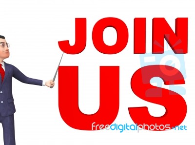 Join Us Shows Sign Up And Application 3d Rendering Stock Image