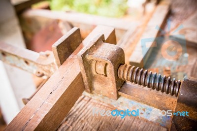 Joiner Tools On Wood Table Background Stock Photo