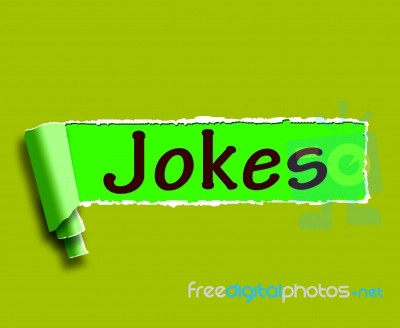 Jokes Word Means Humour And Laughs On Web Stock Image