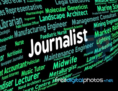 Journalist Job Shows War Correspondent And Columnist Stock Image