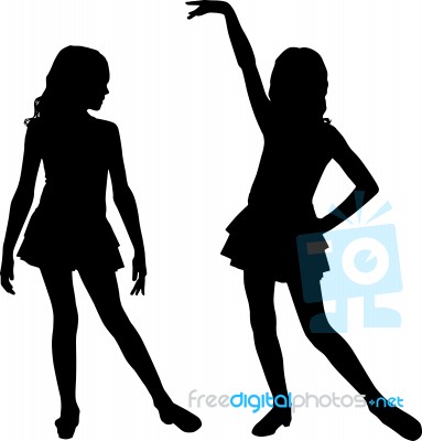 Joy Silhouette Children Stock Image