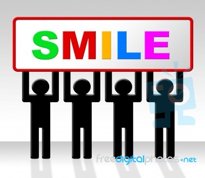 Joy Smile Represents Friendliness Cheerful And Positive Stock Image