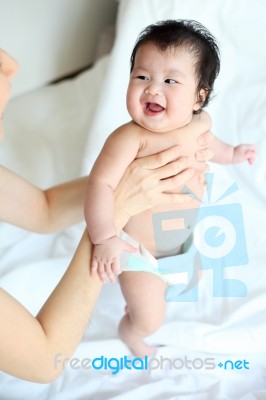 Joyful Happy Mom And Baby Stock Photo